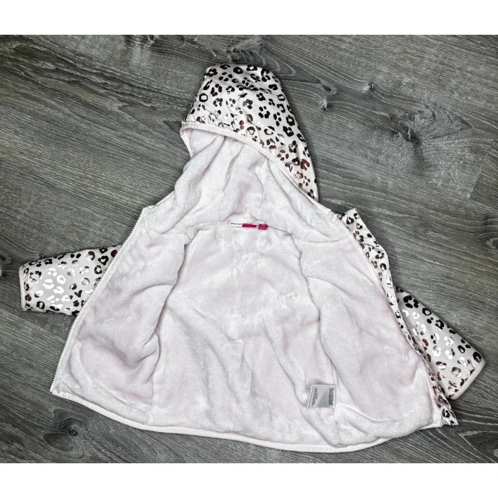 Penelope Mack Toddler Girls Pink Animal Print Fleece‎ Lined Coat Size 18 Months